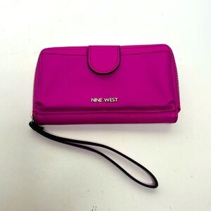 Nine West | Bright Pink Barbie Wallet Travel Bag | Wristlet | Card Holder NWT